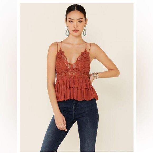 Free People NWT Sz M Cooper color Adella Cami - Picture 1 of 9